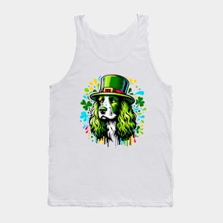 Irish Water Spaniel Enjoys Saint Patrick's Day Tank Top